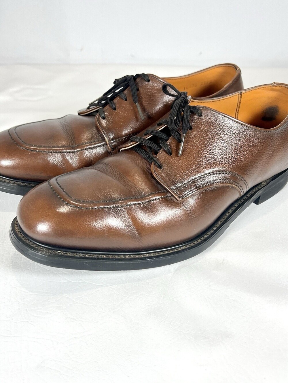 Vintage Red Wing 10438 Moc Toe Shoes Mens Brown Leather Safety Oxford ANSI USA